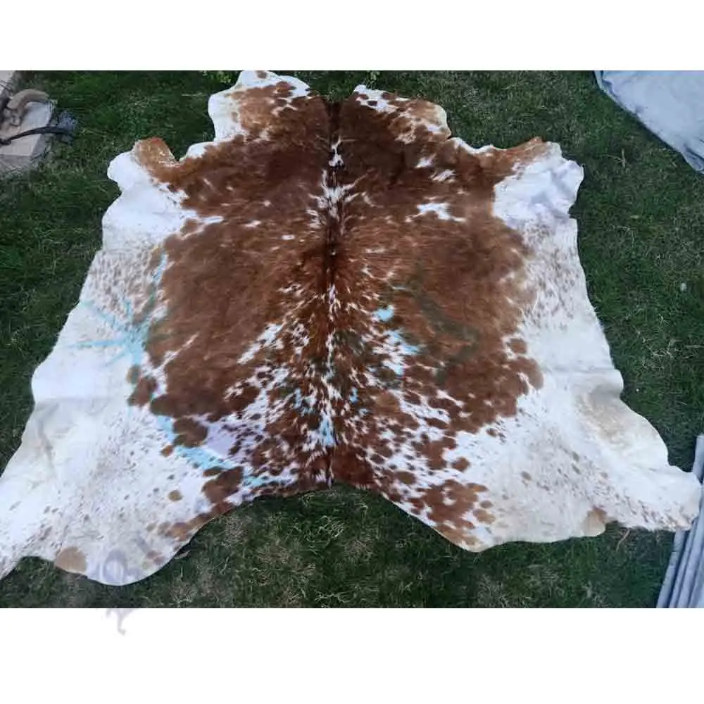 Прямоугольный красочный дизайнерский коврик из воловьей кожи натуральная кожа меховые коврики