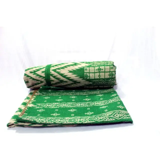 Indian Wholesale Cotton Bedspread Bedding Blanket Medium Throw 100% Handmade Quilt Indian Vintage Kantha