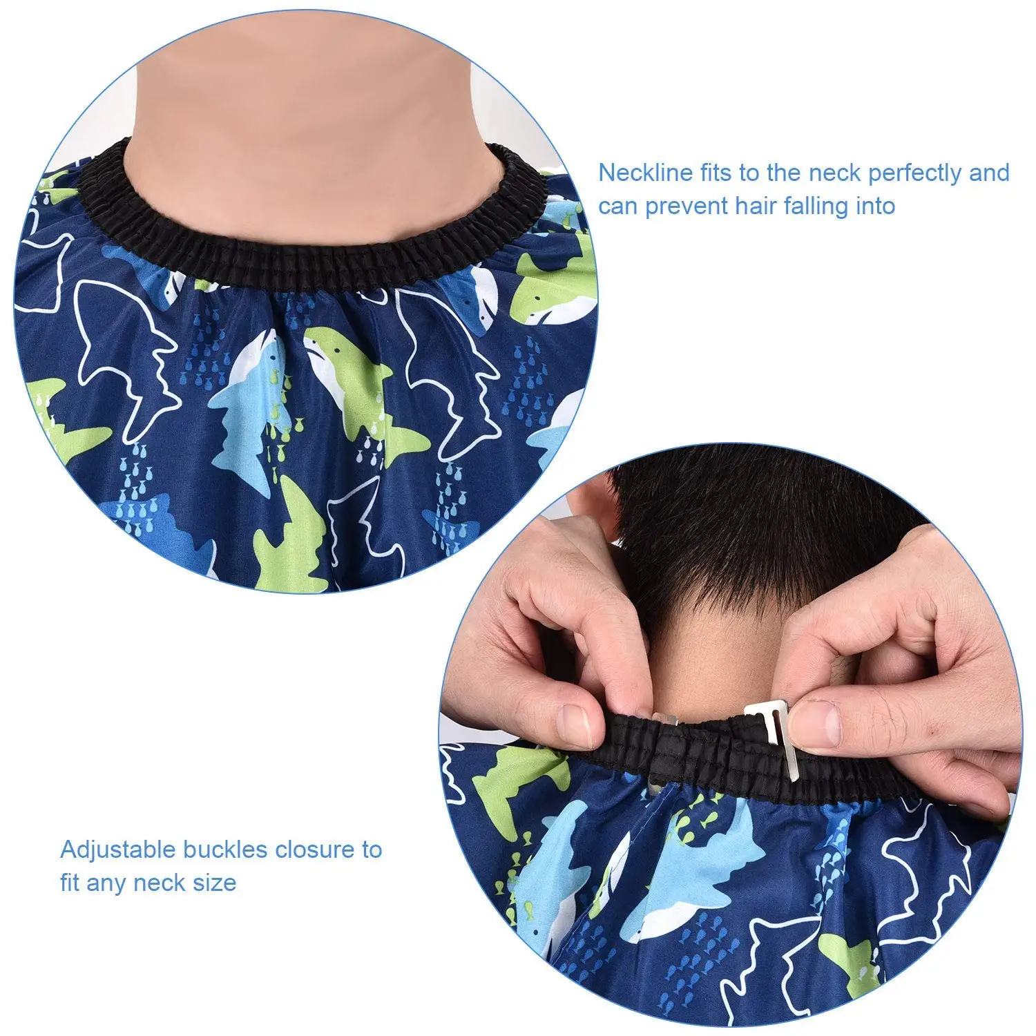 Adjustable Snap Closure Extra Long Cape Dolphin Haircut Apron for Kid