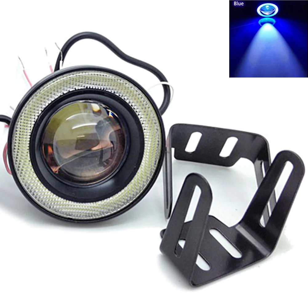 
30W 3inch LED Auto Fog Light Car Angel Eyes Lens Headlight Projector Motocycle Car COB Daytime Running Lamp 