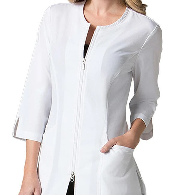 Scrub Suits For Doctors O-Neck White Color Short Sleeve Medical Scrubs Sets Nurse Hospital Uniform Zipper Scrub Uniforms