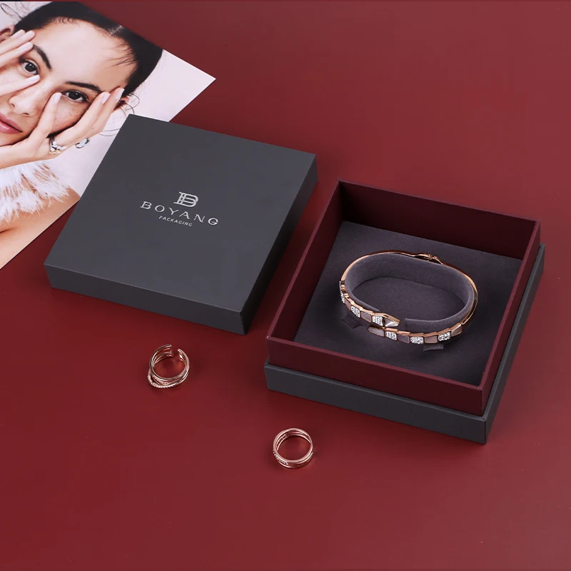 Factory Customized Logo Hot Sell  Recycle Ring Earring Case Luxury Jewelry Box Custom Logo