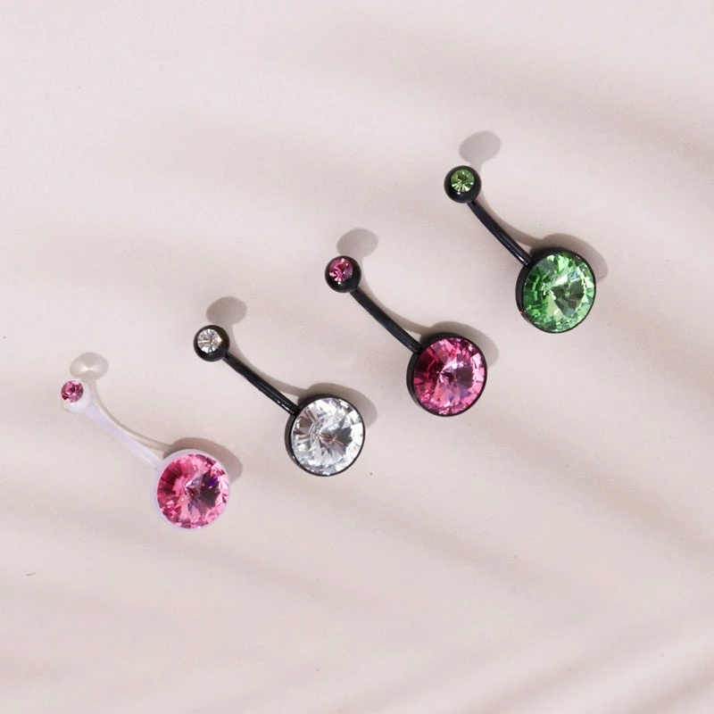 Korean PTFE curved barbell piercings bioplast banana bar navel body jewelry unisex