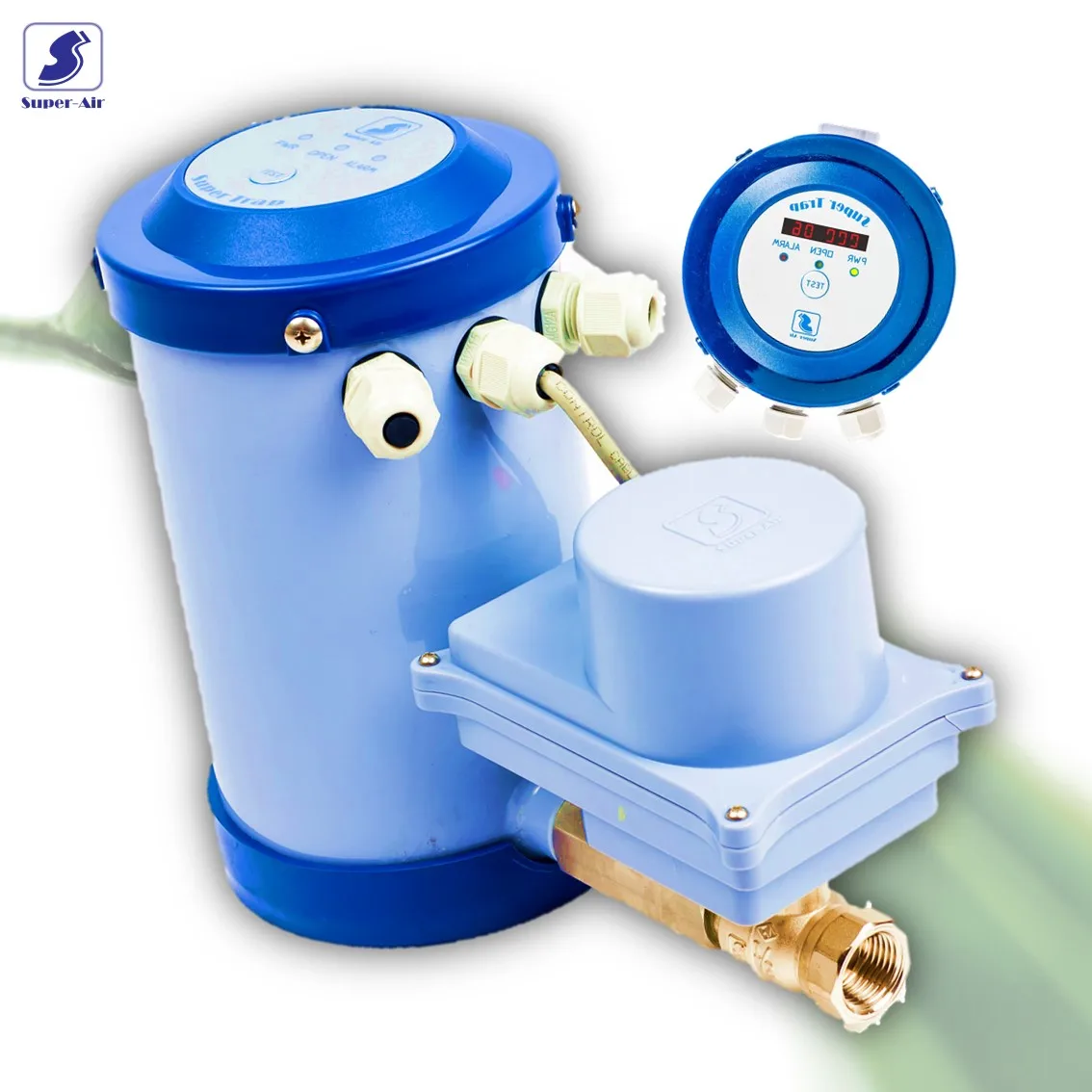 Motorized Ball Valve Type ZERO AIR LOSS Auto Condensate Drain with Counter for Air Compressor System