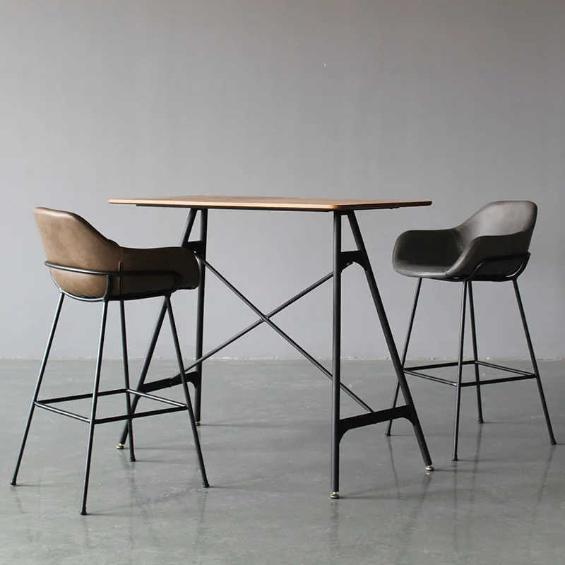 Transitional Design 510*530*1020 PU Leather Black Metal Legs Regular Shape China Barstool Kitchen Furniture