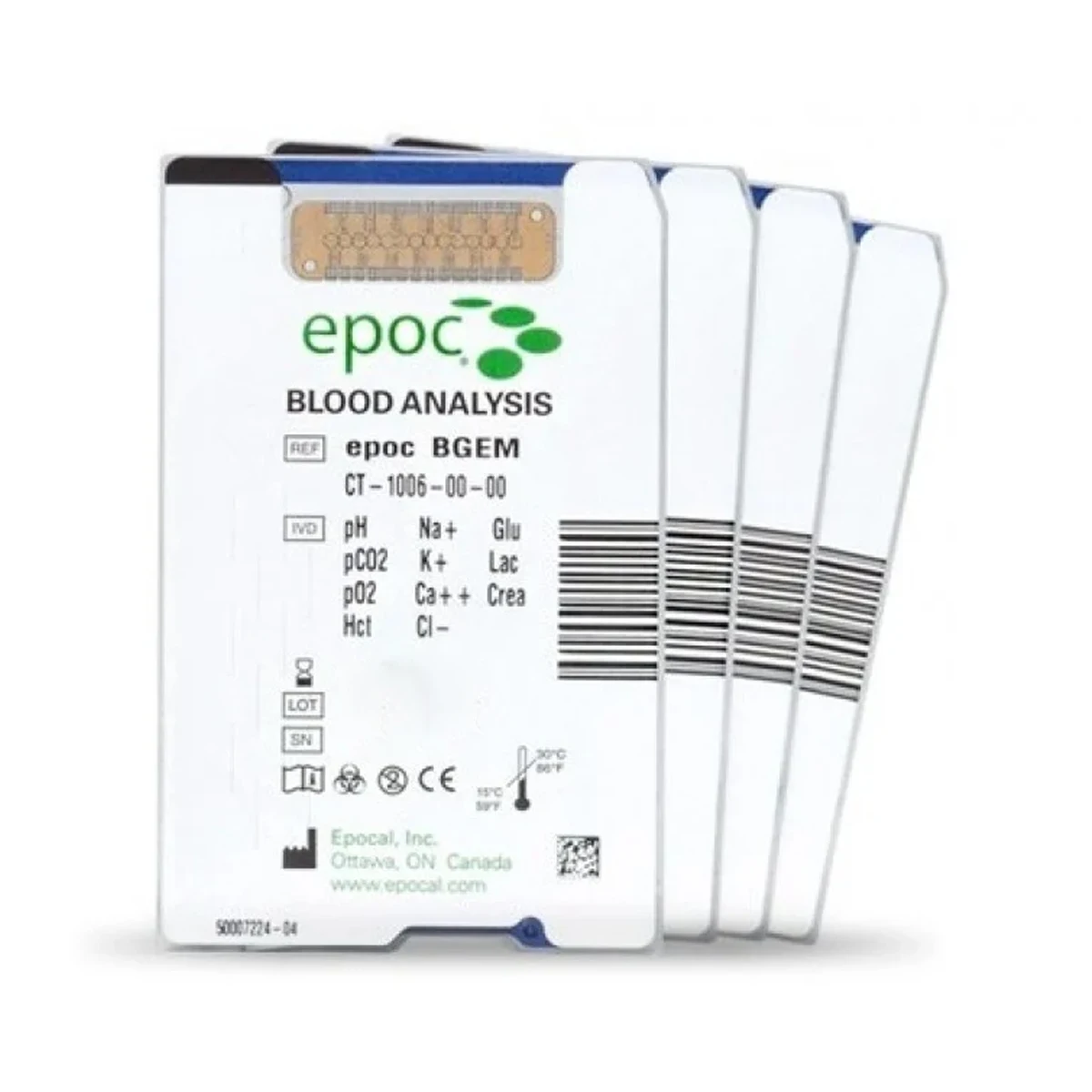 
Epoc Siemens Alere BGEM test card for Blood Analysis System point-of-care BGEM testing 