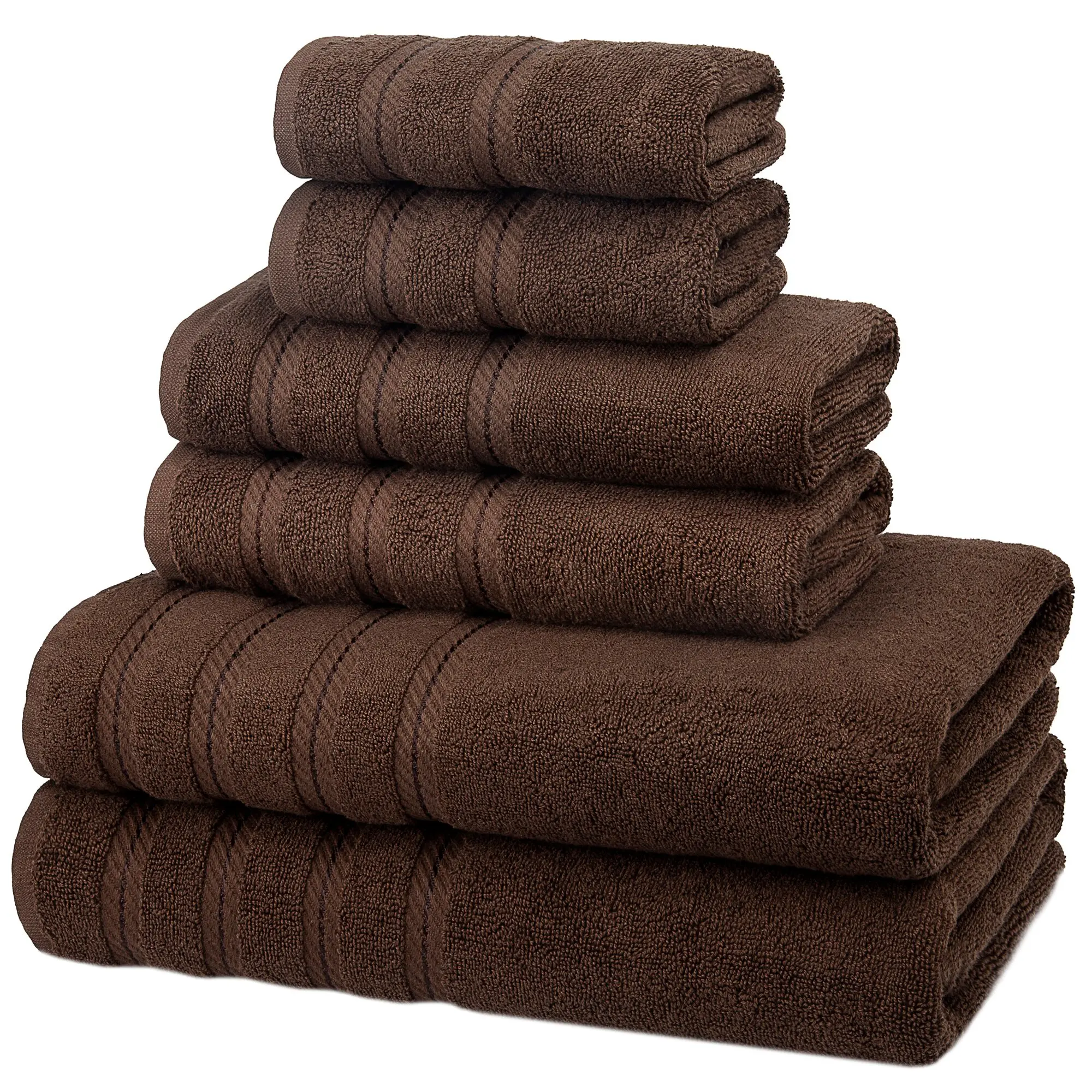 Hot Sale High Quality 100% Cotton 6-Piece Towel Set 2 Bath 2 Hand 2 Washcloths Knitted 600gsm Weigh for Bedroom for Christmas