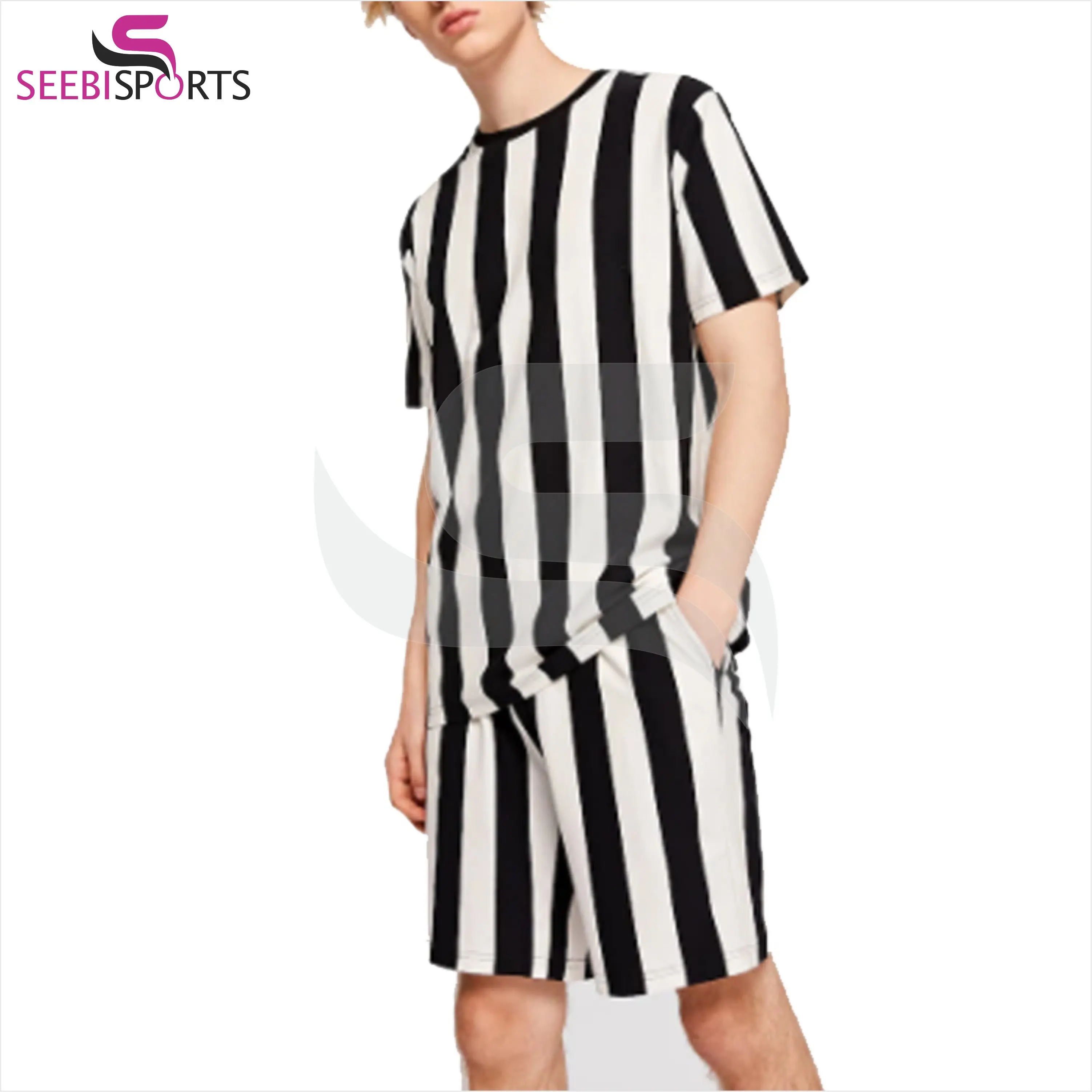 
white shirts and shorts with black lines for boys track suits made in pk 