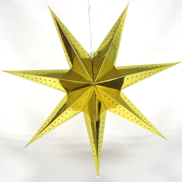 
Christmas Decoration Paper Star Birthday Party Supplies Battery Operated Led Light Star 