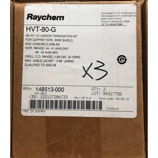 В stockraychem термоусадочная Прекращение HVT-80G