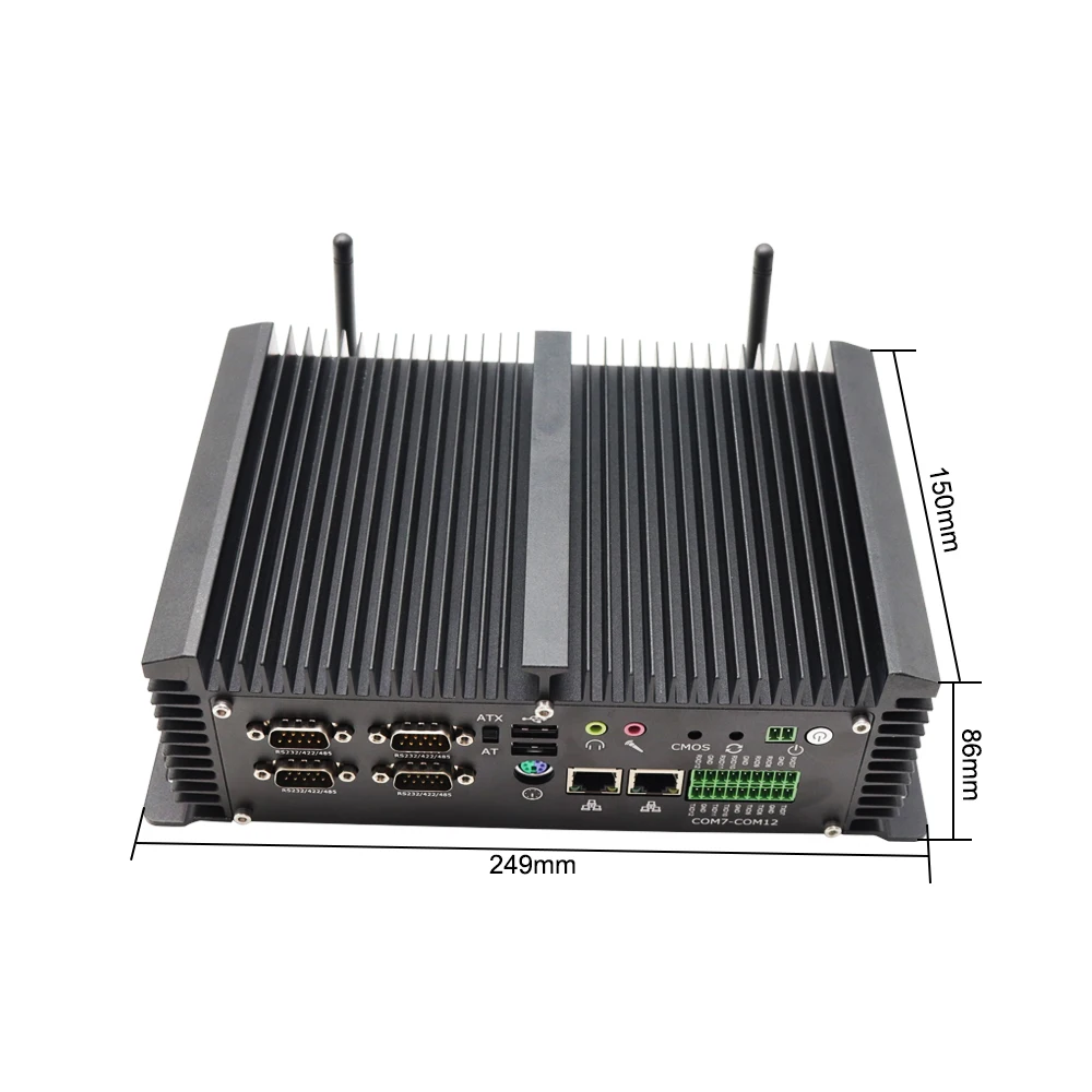 High Performance 4*RJ45 Giga Lan 6*COM Industrial Computer Intel Core i7 10510U 6*USB Fanless Industrial Mini PC