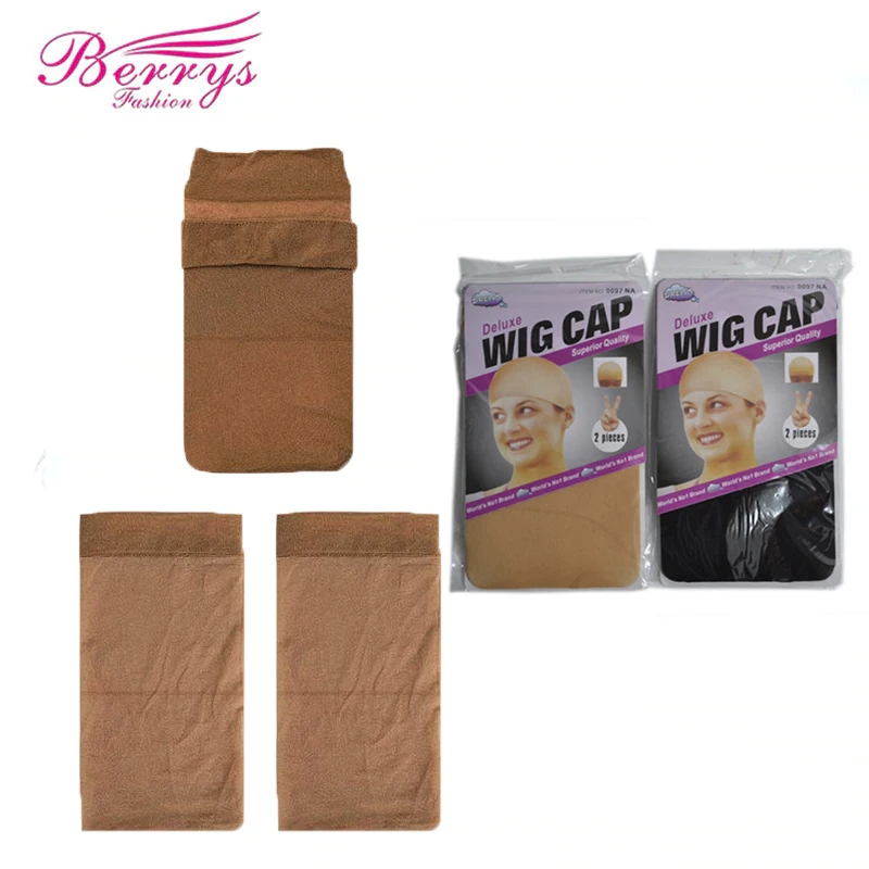 Wholesale Beige Glueless Wig Caps Stocking Stretchy Breathable Bald Nylon Net Caps for Making Wigs Accessories