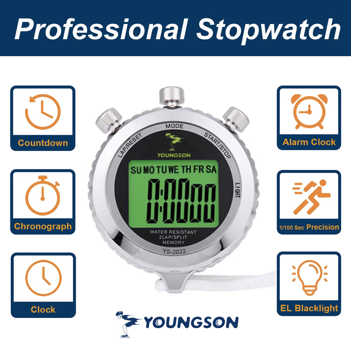 
Factory New High Quality Large Chronometers Digital Stopwatch With Sound 