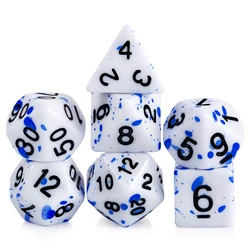 Оптовая продажа D4 D6 D8 D10 D12 D20 D % кости для брызг крови многогранные 7-Die игральные dnd ролевых игр