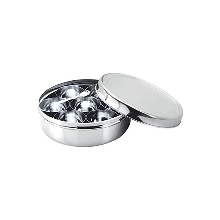 Direct Factory Masala Box Spice Dabba Stainless Steel Spice Box Organiser Herb & Spice Tools Spice & Pepper Shakers All Sizes