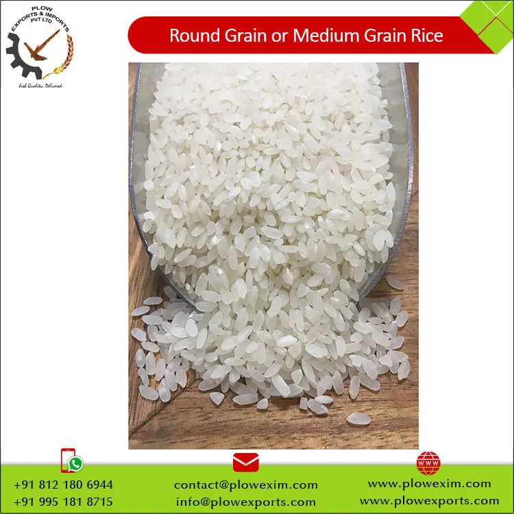 Round Grain or Medium Grain Parbolied Rice 5% Broken Round Rice Export from India