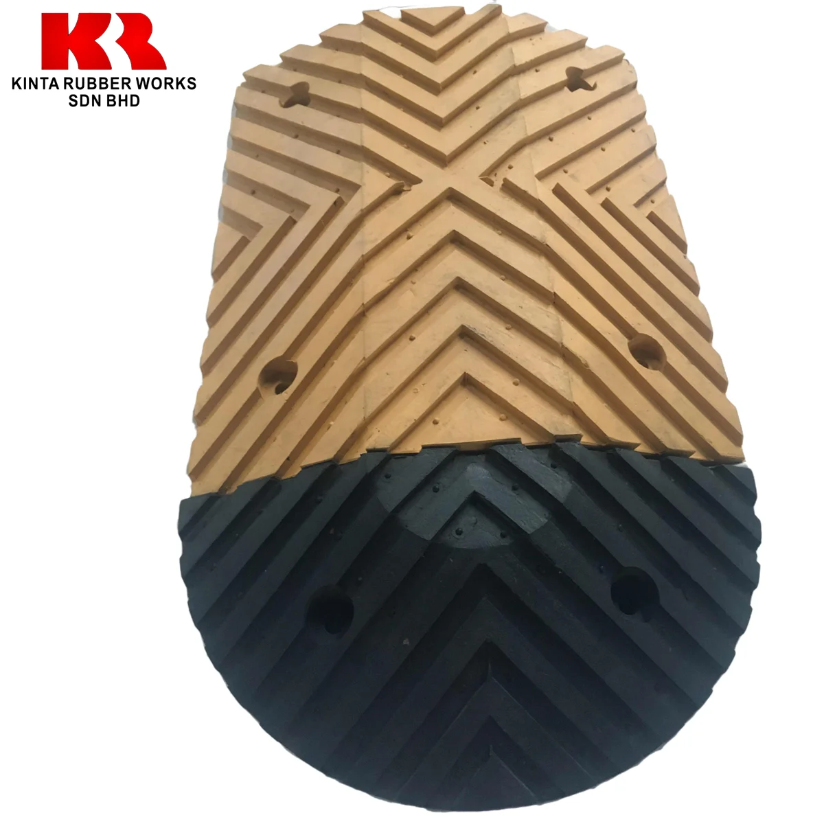 Factory Sales Thickness 75MM Black Amber Rubber Speed Hump for Heavy Duty Vehicles, Lorry and Trucks Passing Road