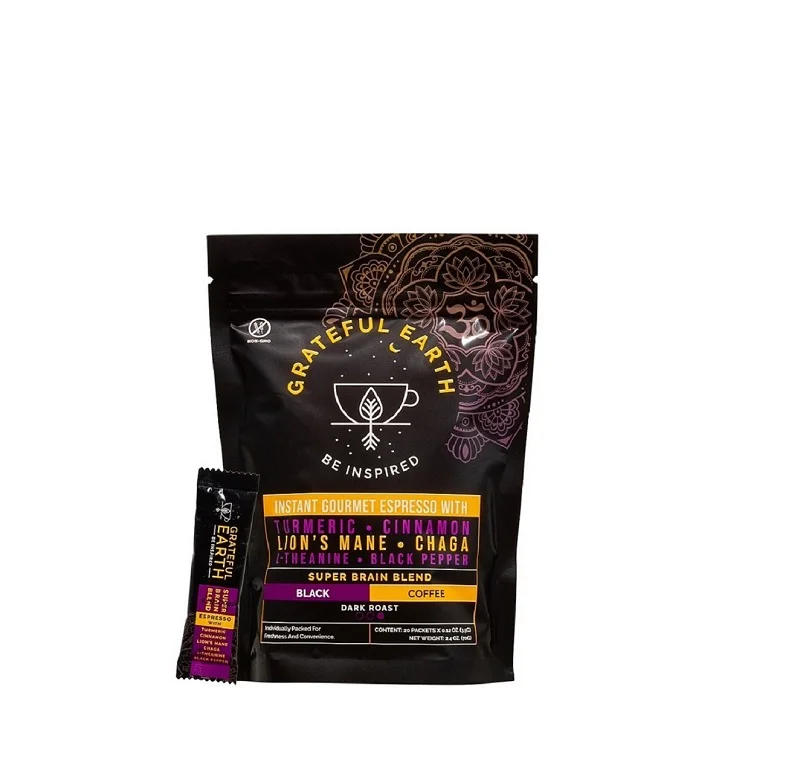 Grateful Earth Espresso Super Brain Blend Instant Coffee