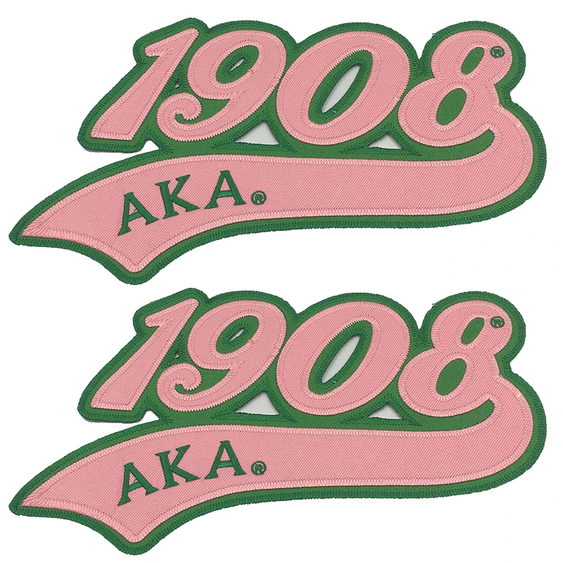 Custom logo number and alphabet applique embroidery patches  AKA 1908 Applique patches for clothing