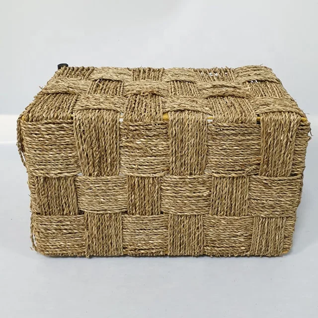 BSCI Manufacture wicker straw rattan basket housewares woven home dercor household  vietnam seagrass jute laundry basket