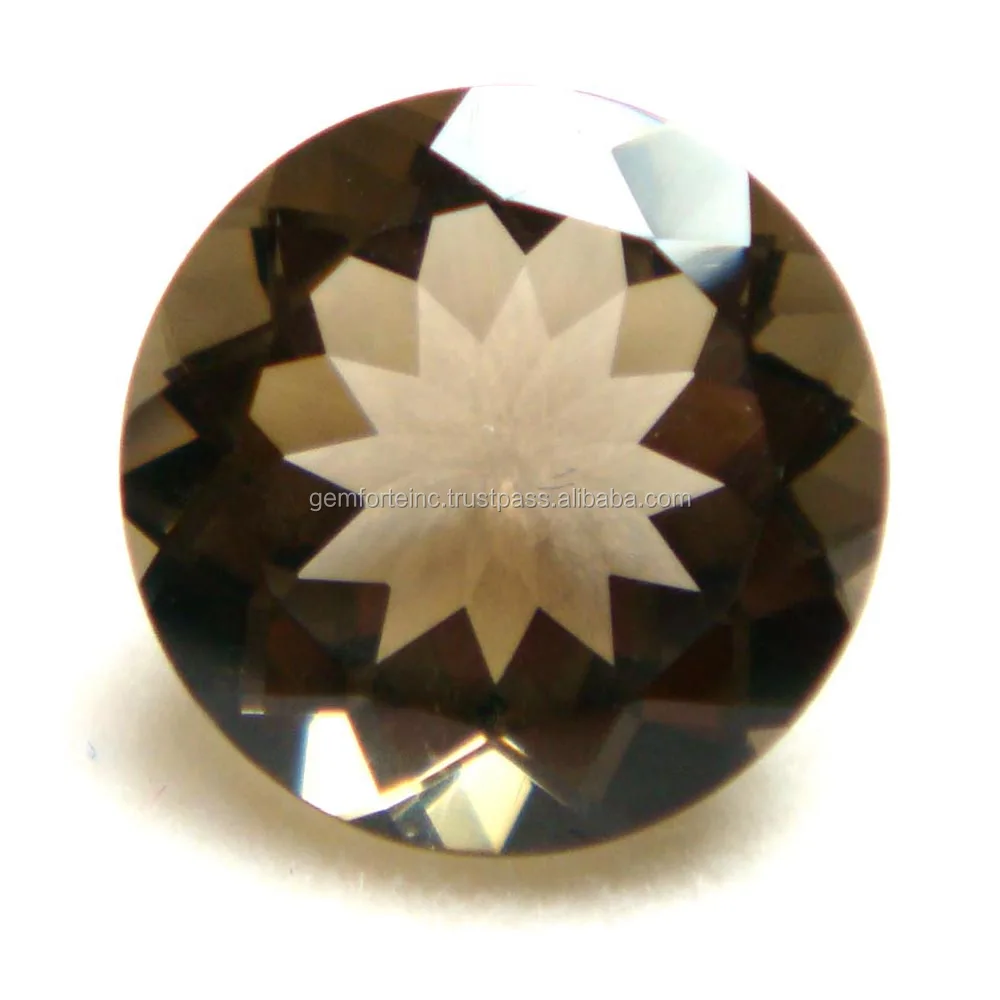 AAA Quality Round Smokey Quartz Cut Gemstones 6mm AAA Quality Indian Quality Gemstone Supplier Smoky Quartz Faceted Cut Gemstone