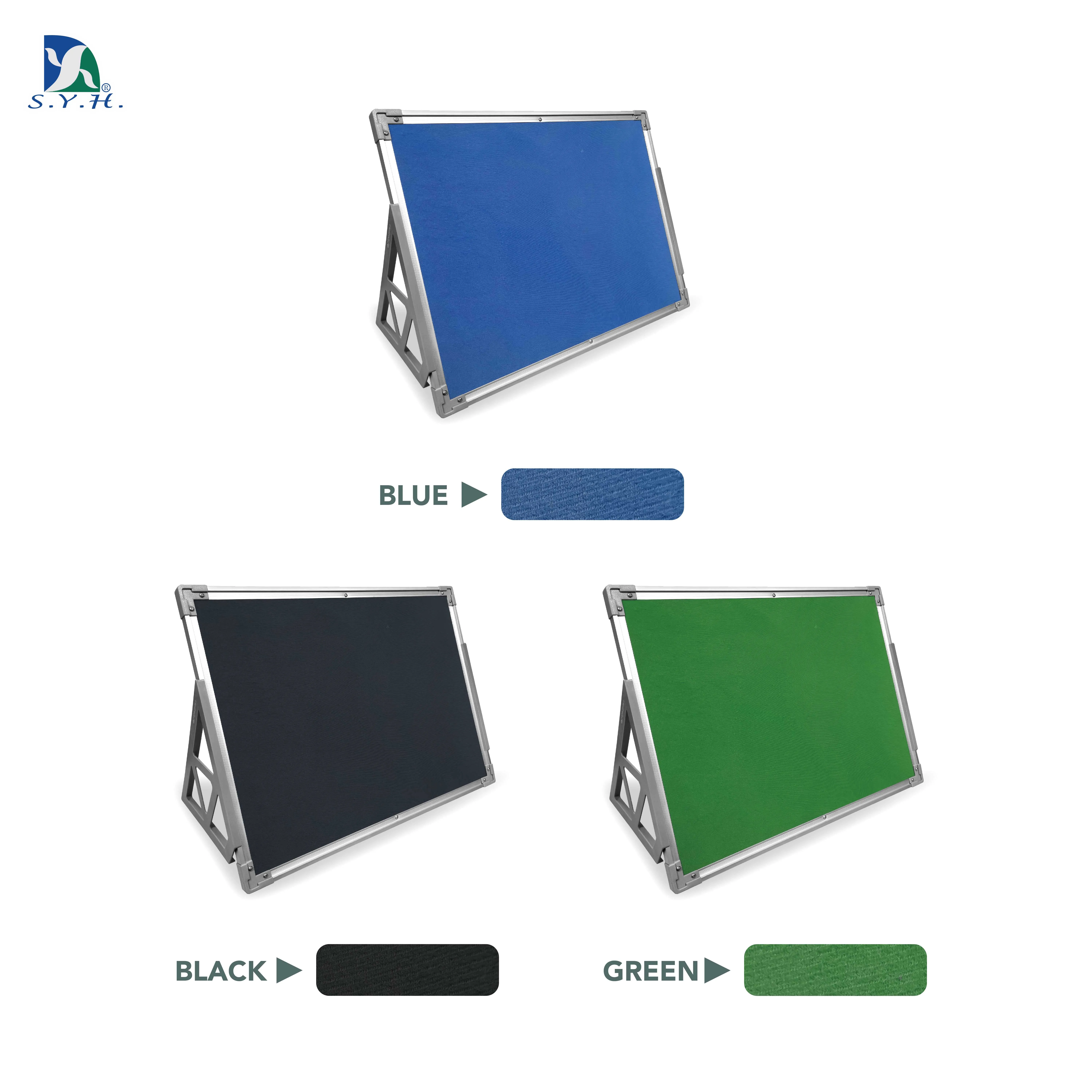 Multifunctional  classroom double sided reversible magnetic whiteboard easel flannel board with stand