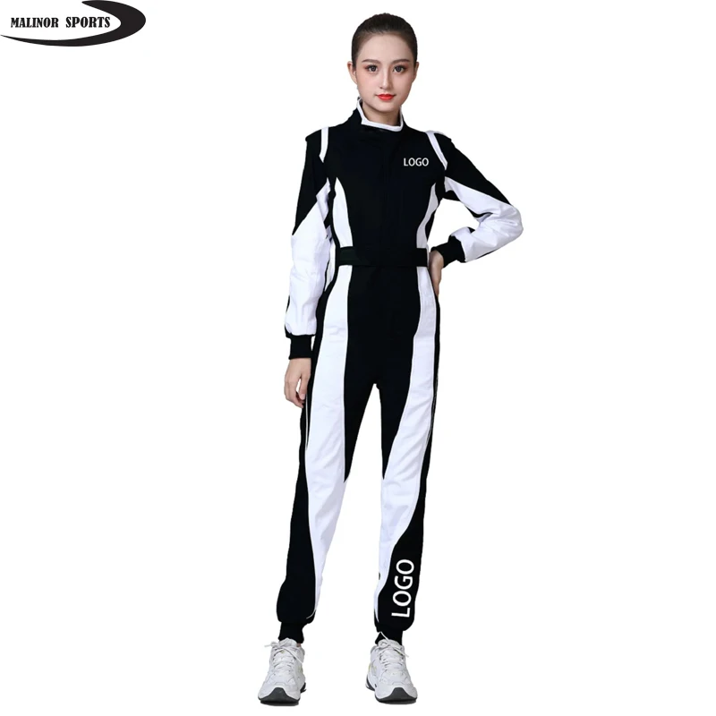 Двухслойный стеганый атласный комбинезон для мотогонок клубов каратинга тренировочная одежда гоночный автомобиля