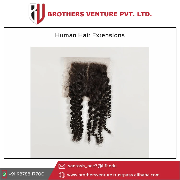 Wide Range of Good Quality 100% Raw Unprocessed Virgin Tangle Free Human Hair Extension- Closure at Best Price