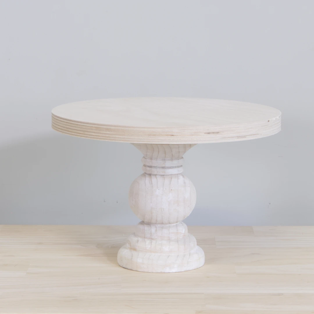 Luxurious Customized Premium Quality Wooden Cake Stand Round Wooden Cake Stand With Sticker Printing on Top  Wooden Cake Stand