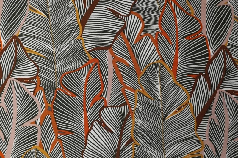 
Cheap Stripe Leaves Viscose Voile Fabric 100% Viscose 