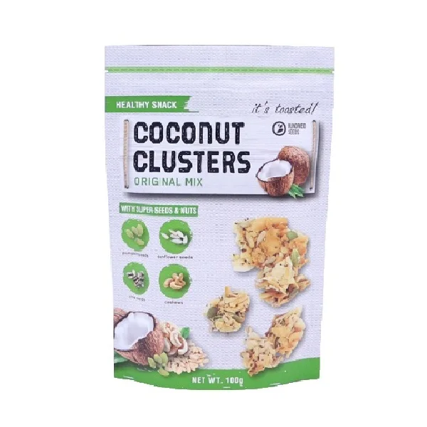 Daily Instant Snacks Low-Sodium Gluten-Free Healthy Snack Super Seeds & Nuts CRISPY Sweet Bag Original Mix 100g Coconut Clusters
