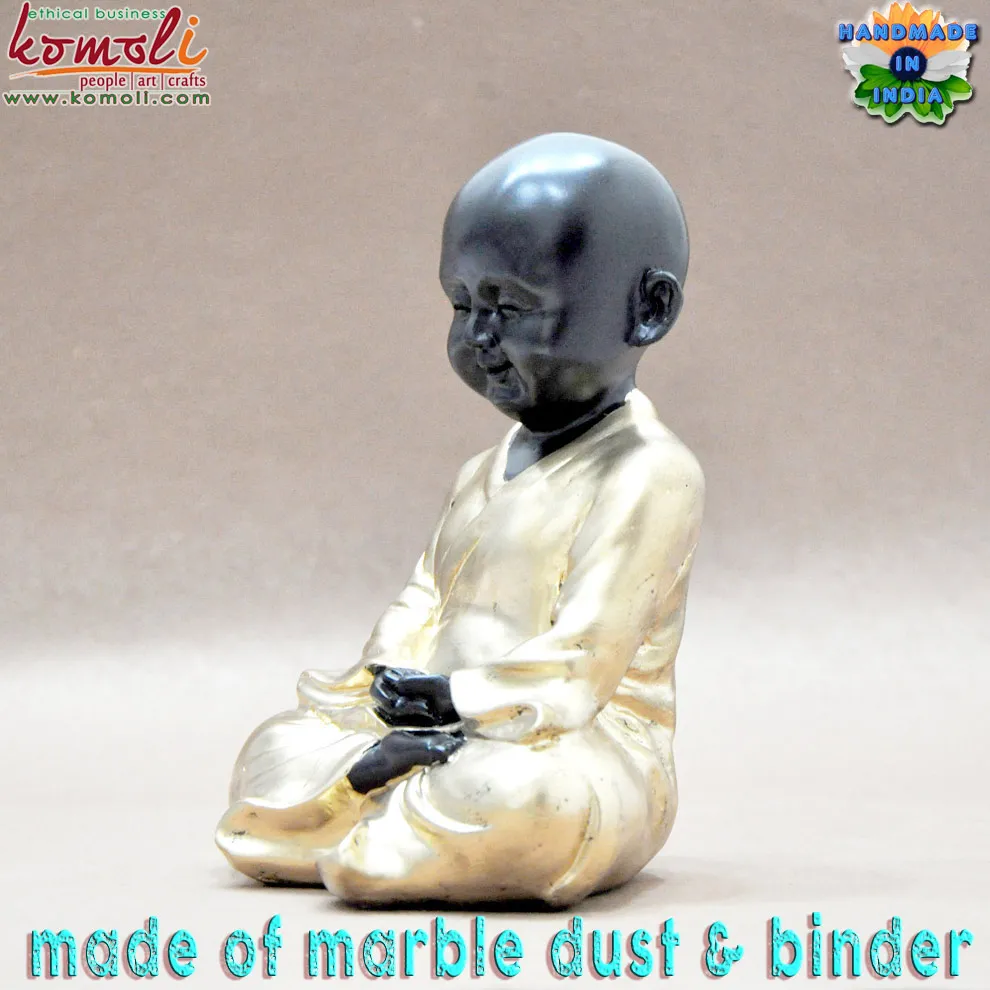 Best quality Poly resin baby monk Buddha statue tea light candle holder buddha with wholesale price