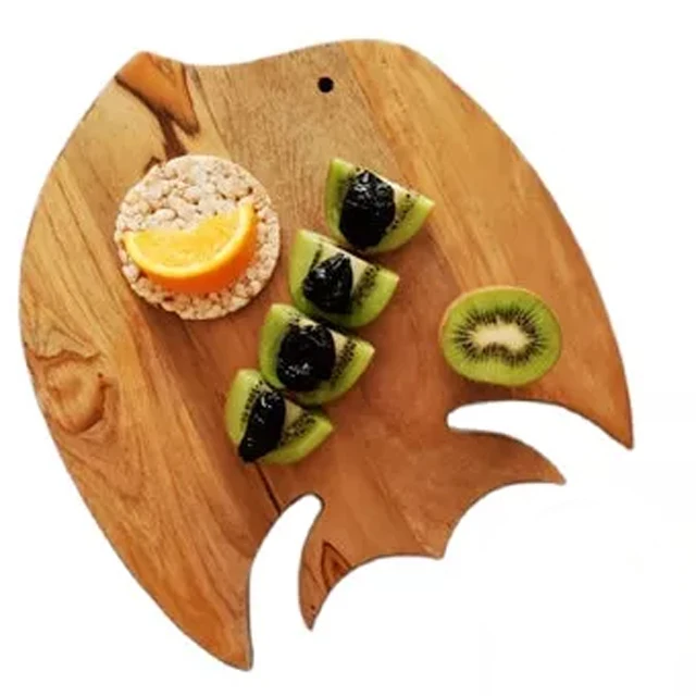 Hot Selling march 2022 Big fish shape Serving Board Cheese Pizza Fruit Or Vegetable Cutting Board Mango Wooden Chopping Board