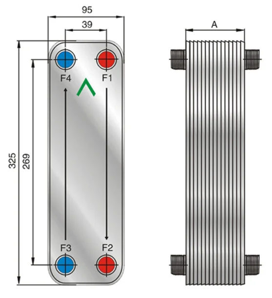 FHC030 brazed plate heat exchanger for food display cabinet high quality heat exchanger