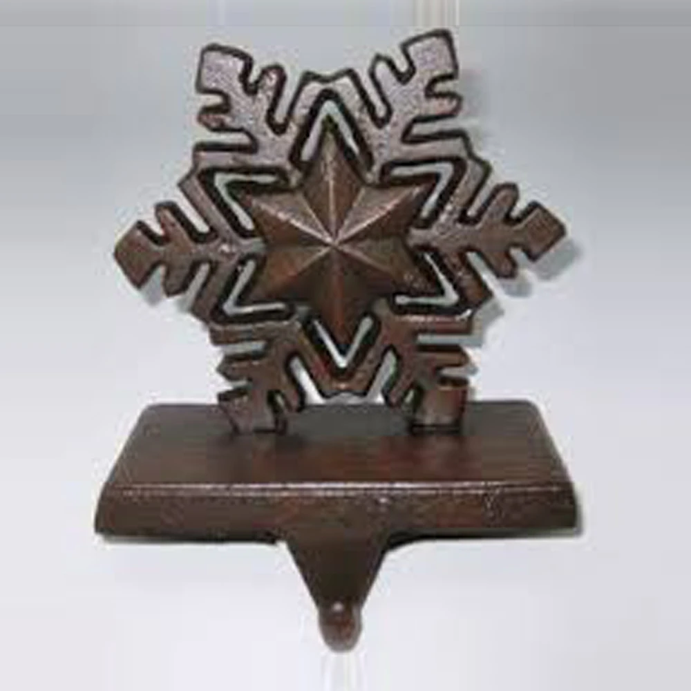 Copper Antiqui Christmas Snowflake Stocking Holder Handmade Made In India
