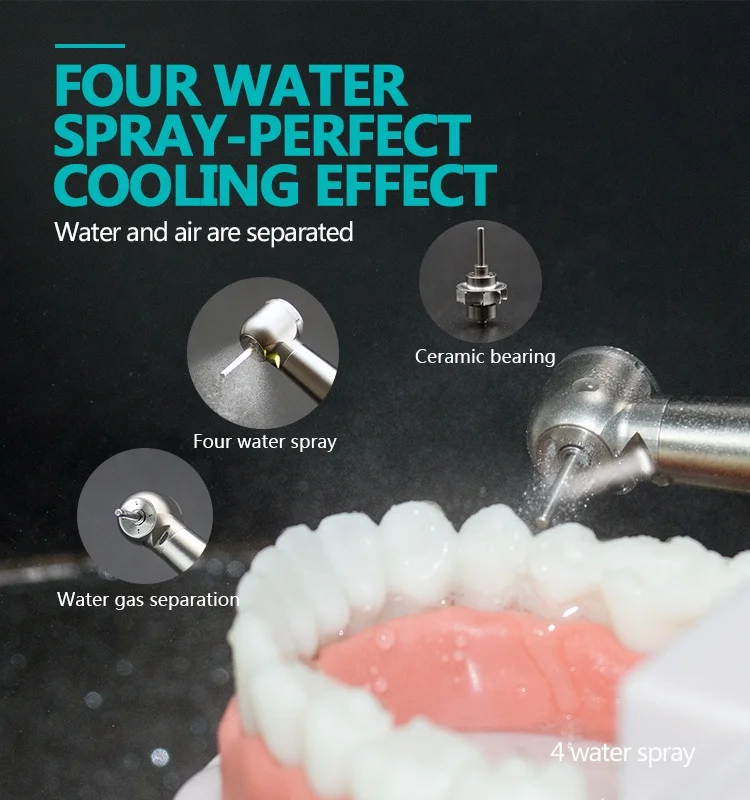 Koaladent fiber optic high speed dental handpiece with quick coupling