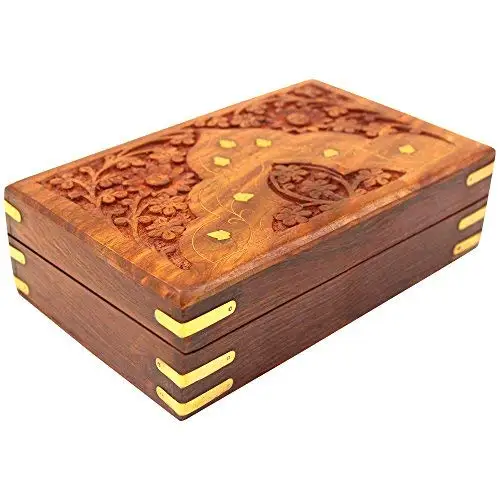Wood and Brass Designer Jewelry storage Box Royal Luxury Wooden  Gift Box   Jewelry Packing Wood Box