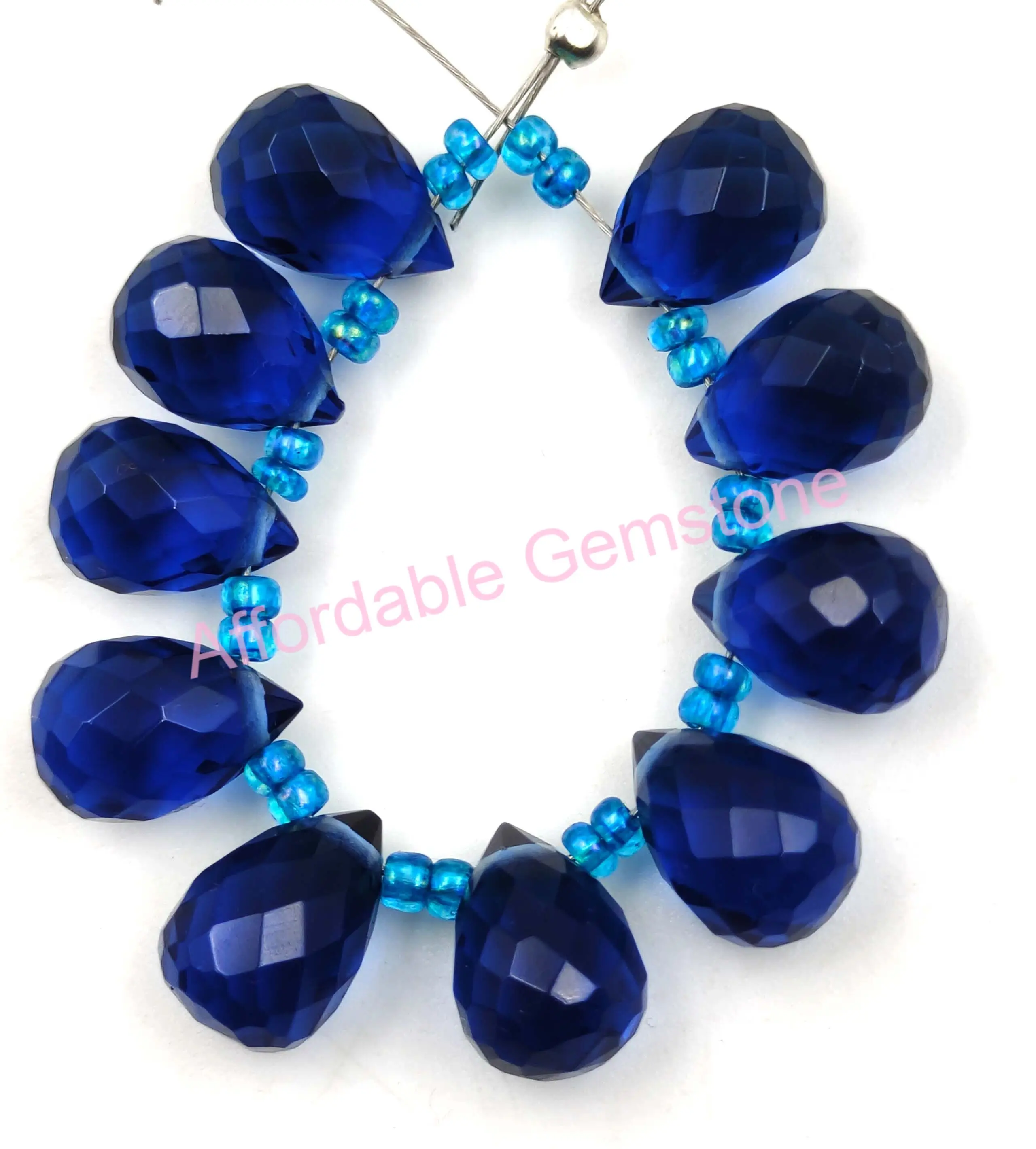 Лондонский синий кварц в форме капли драгоценный камень граненые драгоценные камни сверху сверленный изготовление ювелирных изделий полированные