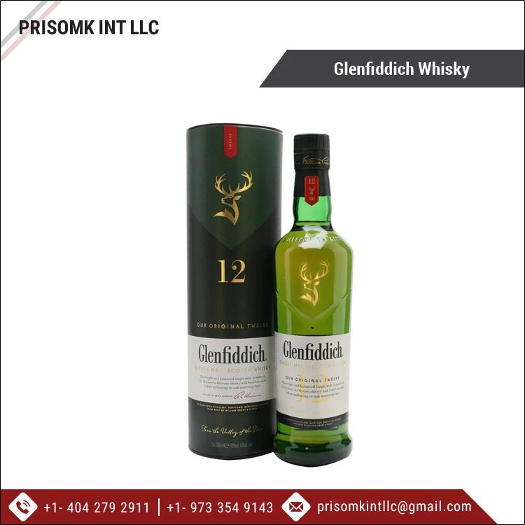 Bulk Quantity Exporter of Alcoholic Beverage 12 Year Old Glenfiddich Whisky/ Glenfiddich Single Malt Scotch Whisky