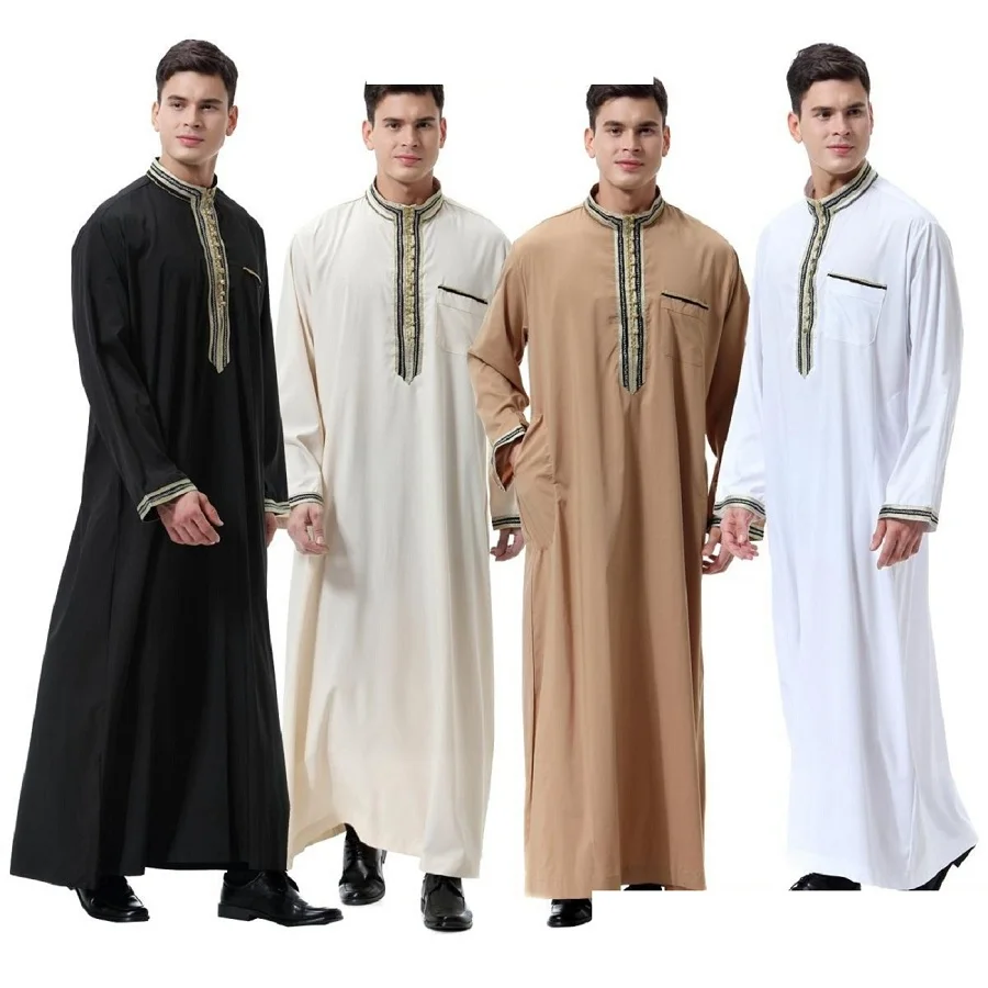Wholesale Best Selling Islamic Clothing Men Thobes Muslim Arabic Jubba Thobe For Mens