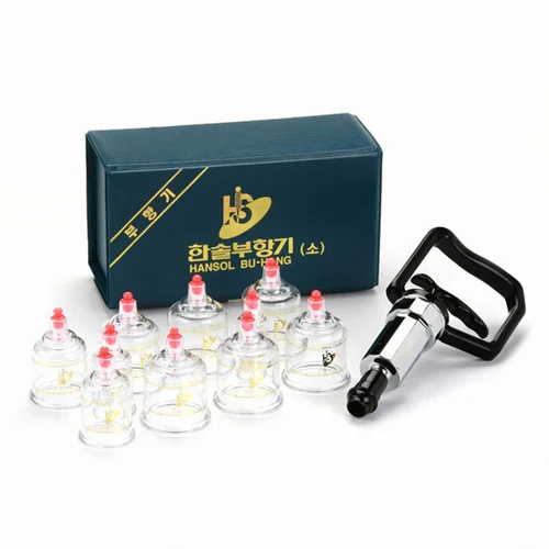 2023 Hot sell Cupping 10Cups set Hand pump disposable treatment vacuum cup set suction pot massage cup joints
