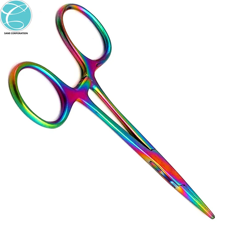 New surgical 2023 Multi Color Rainbow Crile Atery Hemostat Forceps 13cm Straight Stainless Steel General Surgery Forceps