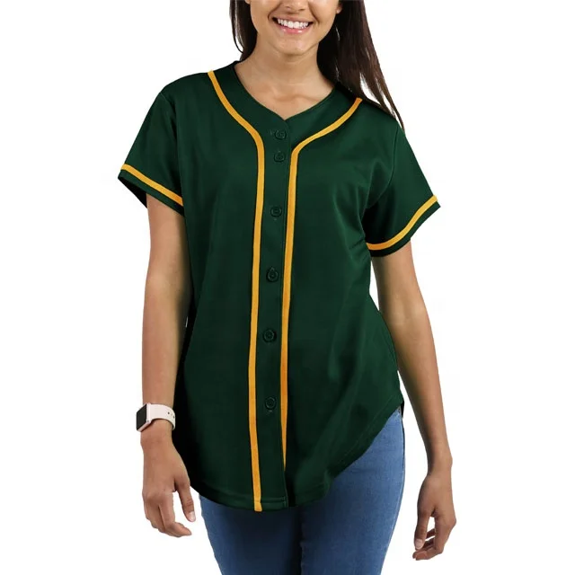 
100 Polyester Custom Blank Plain Sublimated Women Baseball Jersey 