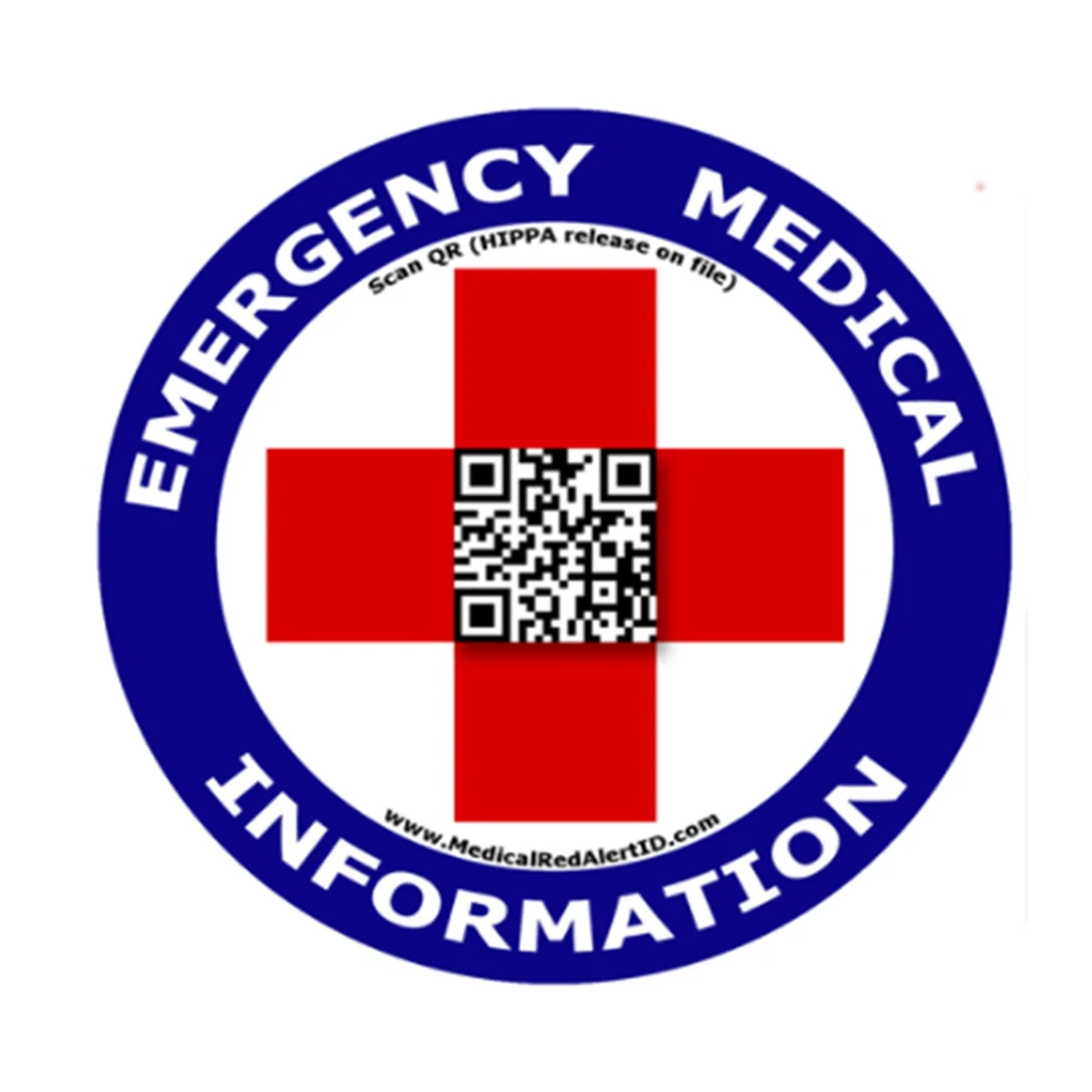 Медицинская красная система оповещения интегрированная хранения и извлечения файлов водонепроницаемая QR-голограмма наклейка для медицинской чрезвычайной ситуации