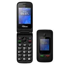 Dual Screen 4G spreadtrum T107 chip 2.4+1.77 inch dual SIM flip phone with SOS telephone for elderly