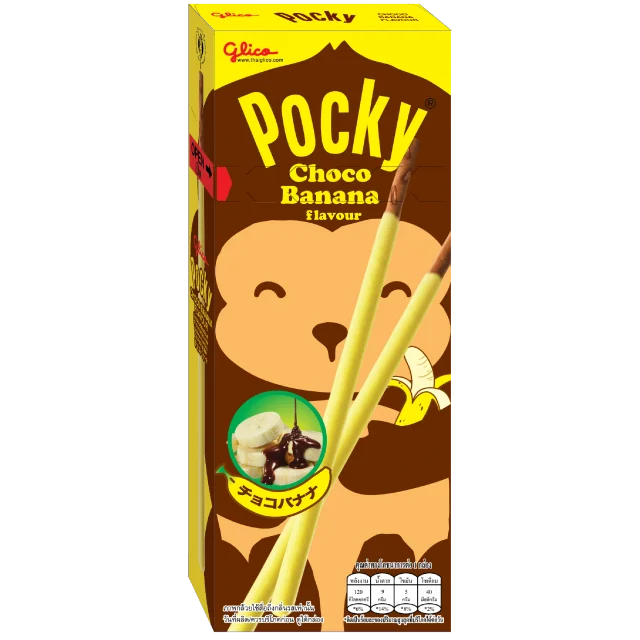 Wholesale Glico Pocky Banana Flavour Biscuit Stick Thai Snack High Quality 25G.