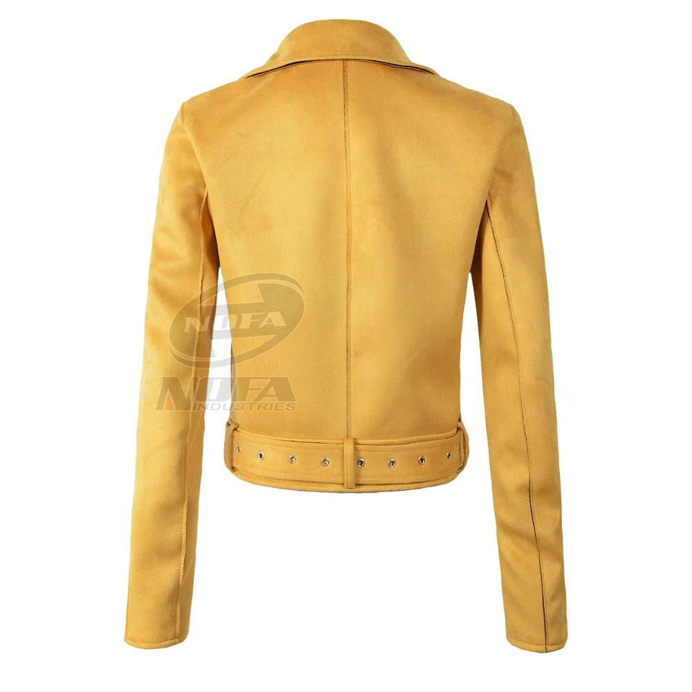 Women Faux Soft Leather Suede Jacket Coat Lady Motorcycle Punk Black Jacket Short Zipper Design Suede Pink Green Coats