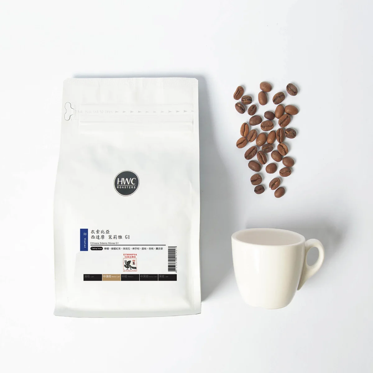 
High Quality Ethiopia Sidamo Morea G1 Washed Roasted Coffee Beans 