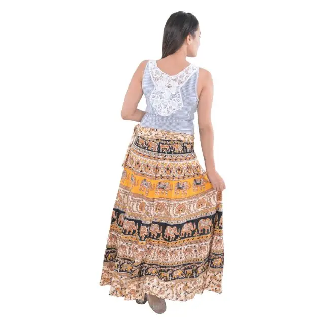 Индийская пляжная одежда ручной работы из чистого хлопка с принтом мандалы в богемном цыганском стиле для вечеринки длинная прямая юбка женщин