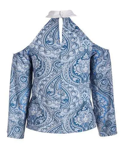 
Paisley Cold Shoulder Bat Wing Top 